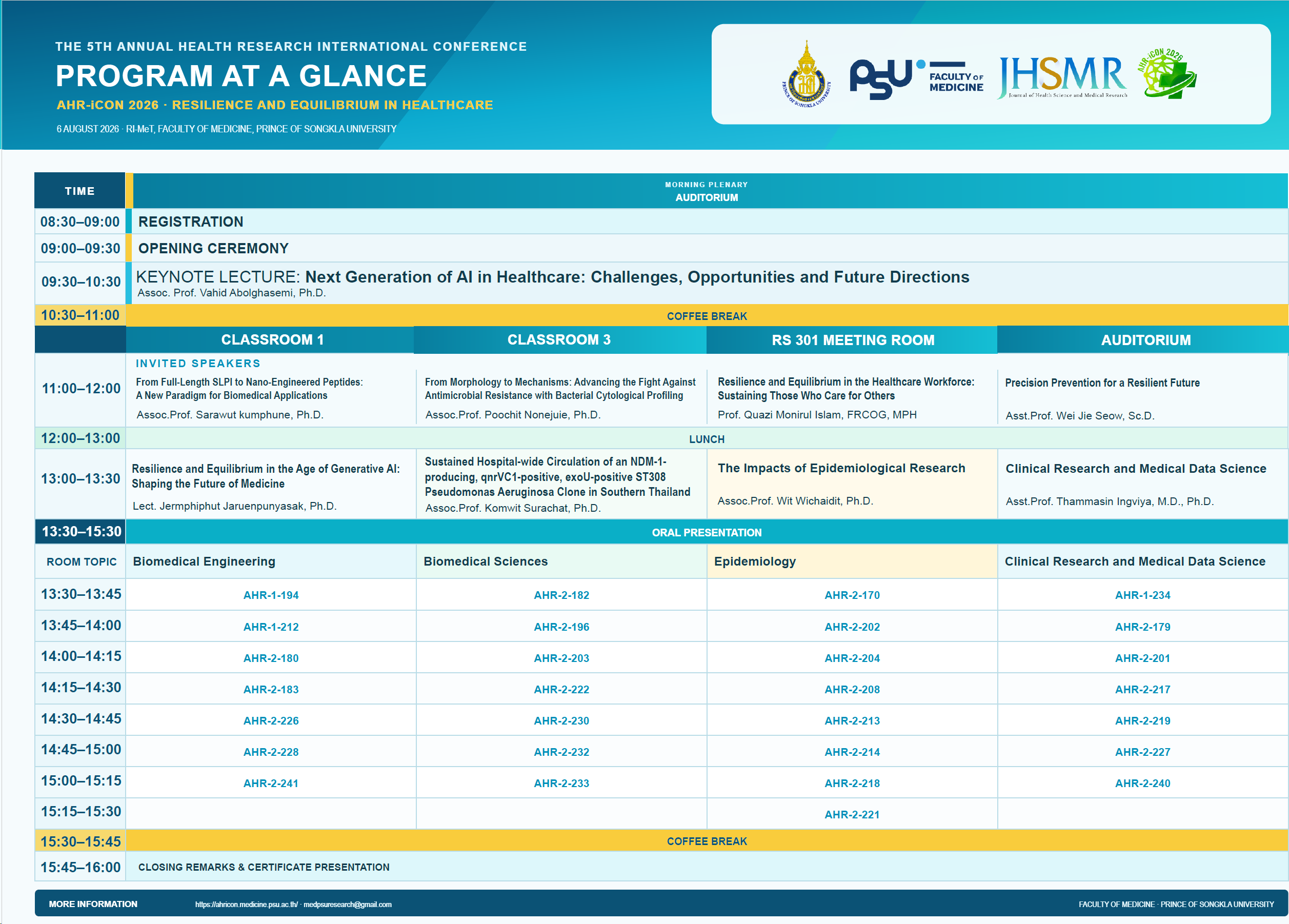 AHR-iCON 2026 Program at a Glance