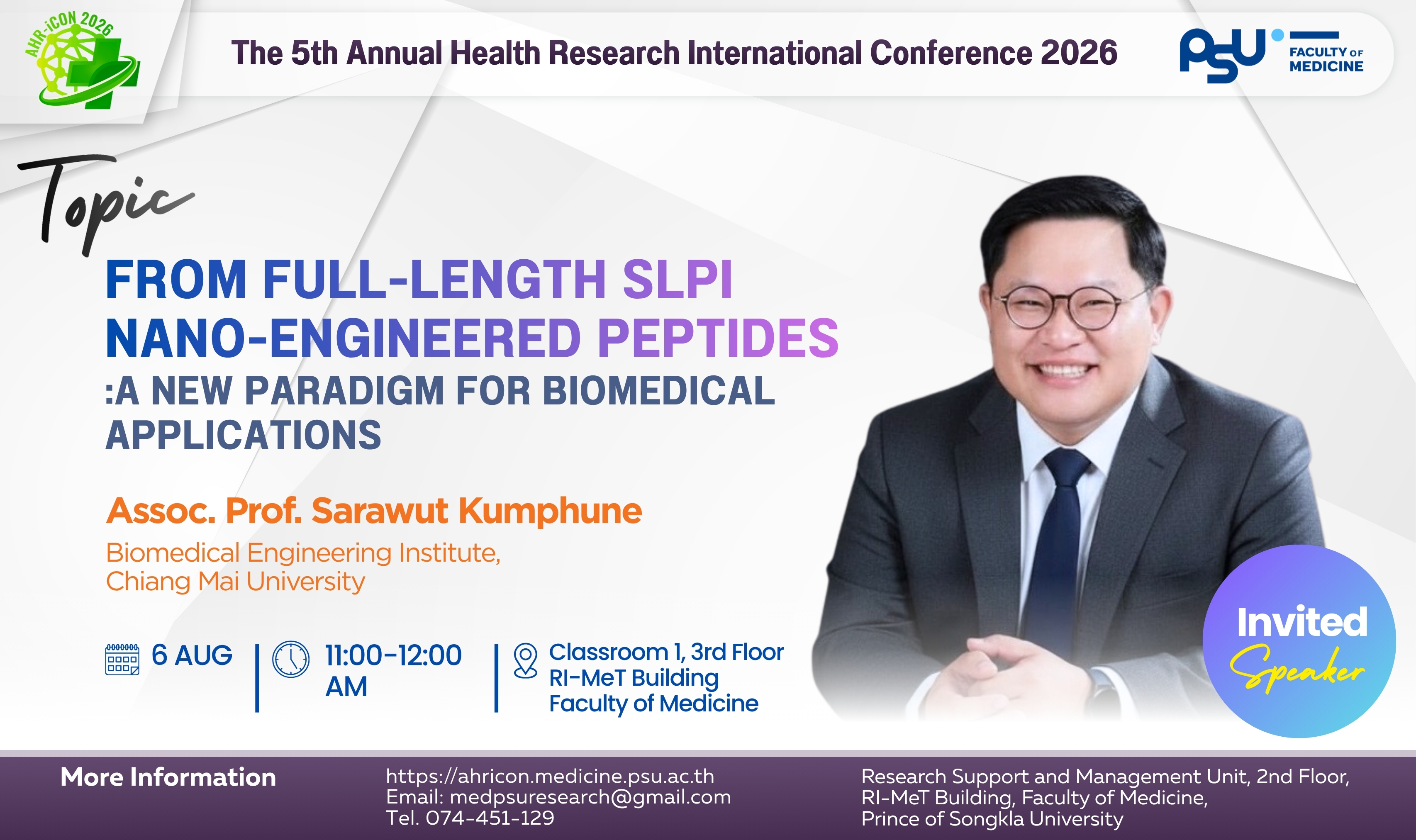 Invited session by Assoc. Prof. Dr. Sarawut Kumphune